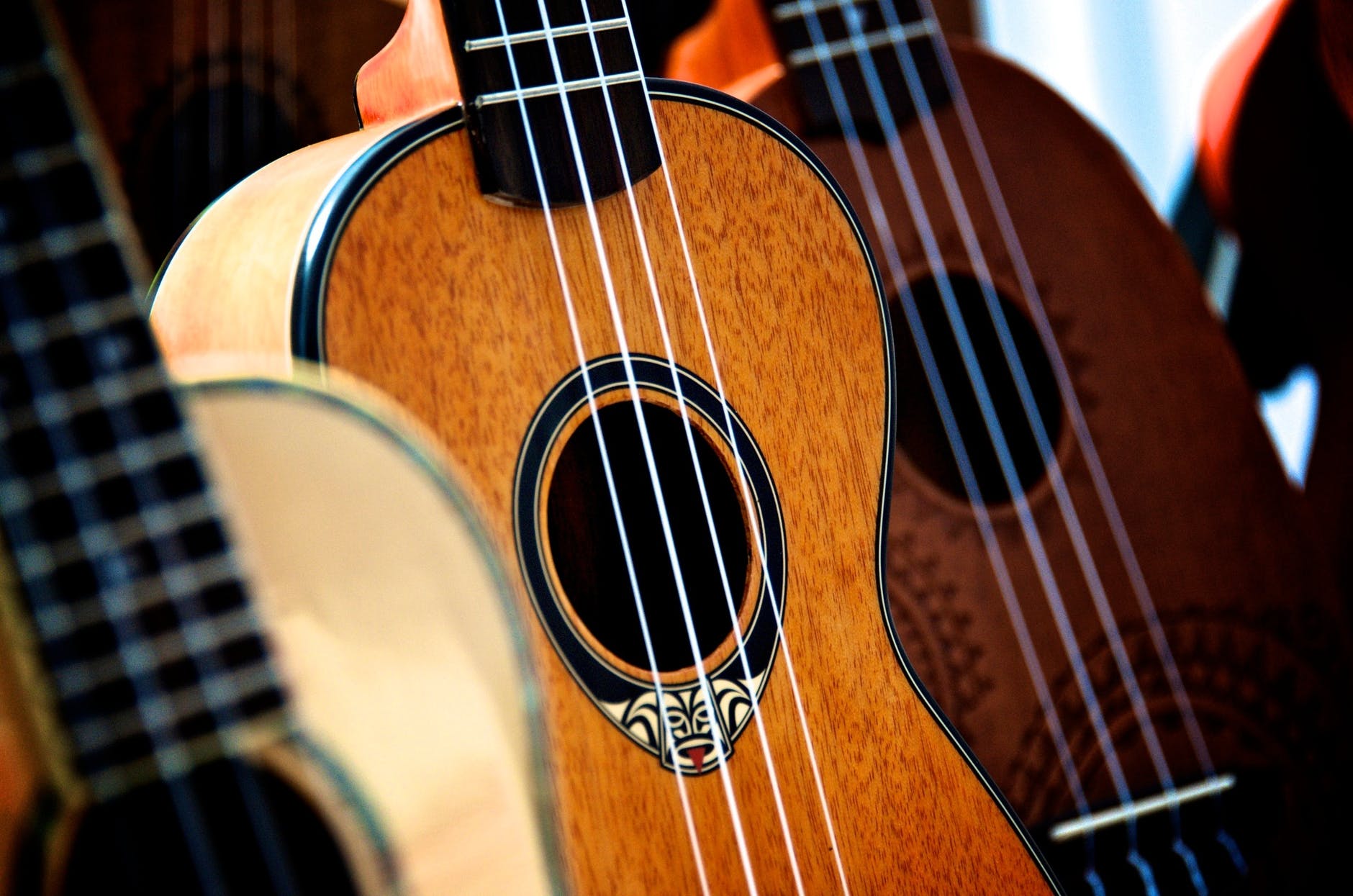 close up of ukulele